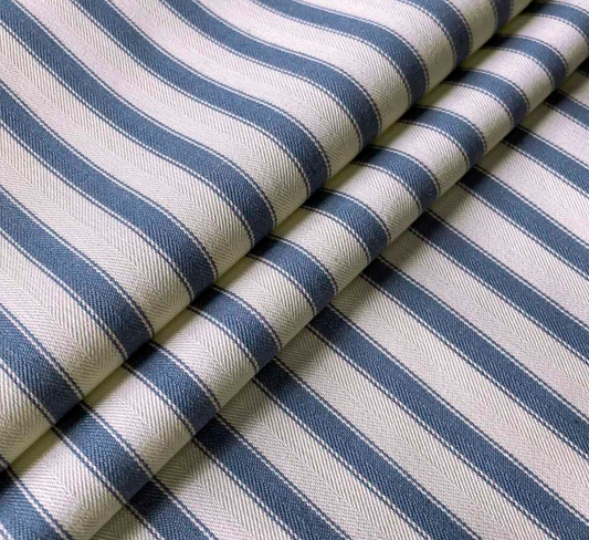 Airforce - Ticking Stripe 2 Fabric Ian Mankin 100% Cotton 