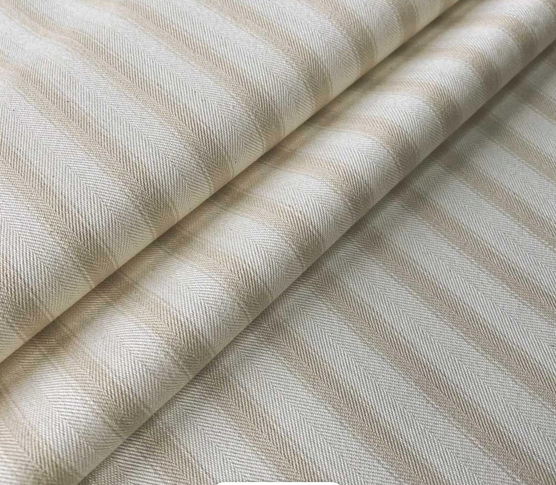 Cream - Ticking Stripe 2 Fabric Ian Mankin 100% Cotton