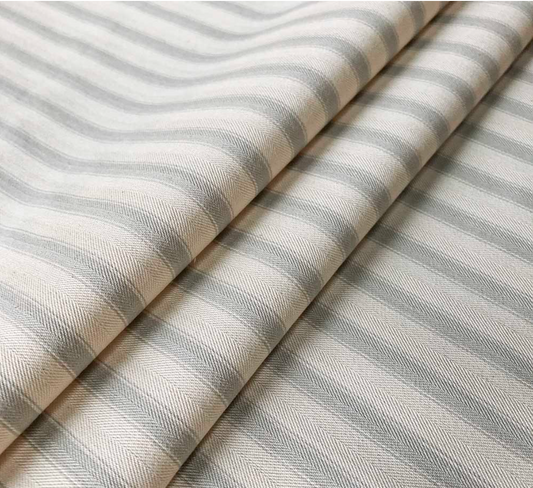 Grey - Ticking Stripe 2 Fabric Ian Mankin 100% Cotton