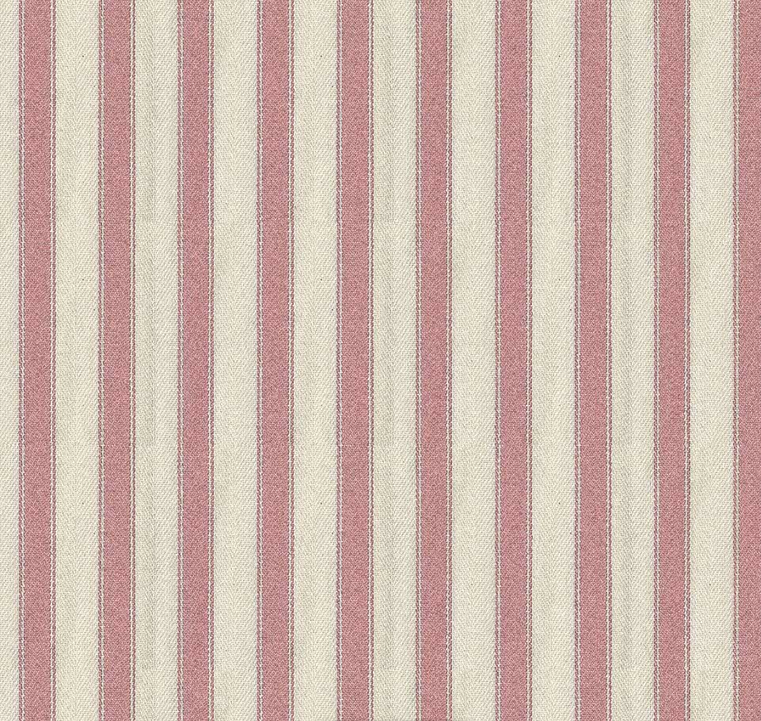 Raspberry - Ticking Stripe 2 Fabric Ian Mankin 100% Cotton