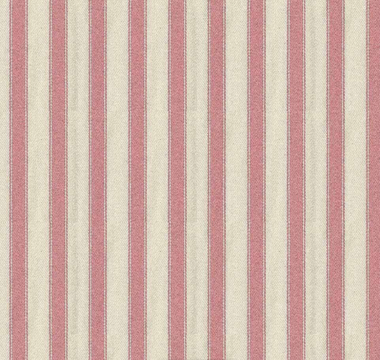 Raspberry - Ticking Stripe 2 Fabric Ian Mankin 100% Cotton