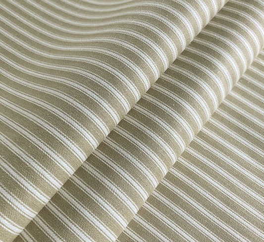 Ivory - Ticking Stripe 1 Rustic Fabric Ian Mankin 100% Cotton 