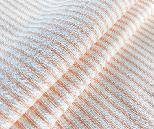 Cooshy Apricot Ticking Stripe 100% Cotton Fabric