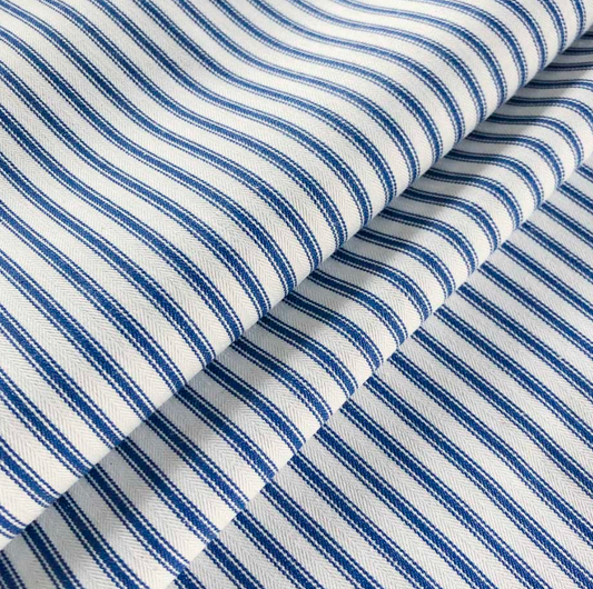 Cooshy Cobalt Ticking Stripe 100% Cotton Fabric