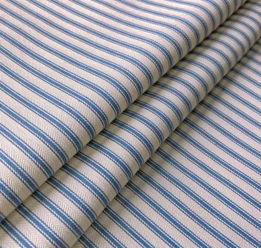 Cooshy Indigo Ticking Stripe 100% Cotton Fabric