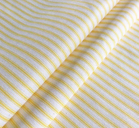 Cooshy Lemon Ticking Stripe 100% Cotton Fabric