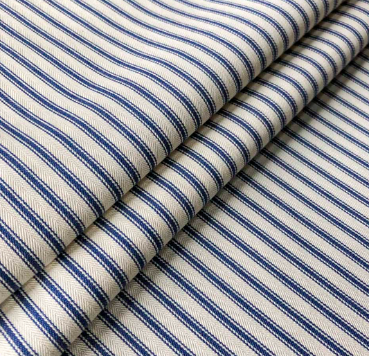 Cooshy Navy Ticking Stripe 100% Cotton Fabric