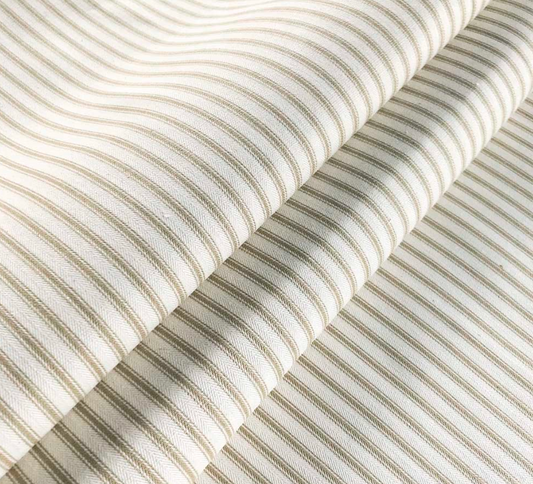 Cooshy Oatmeal Ticking Stripe 100% Cotton Fabric