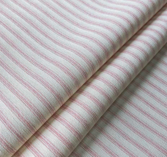Cooshy Pink Ticking Stripe 100% Cotton Fabric