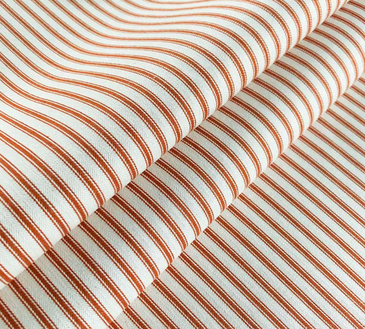 Cooshy Rust Ticking Stripe 100% Cotton Fabric
