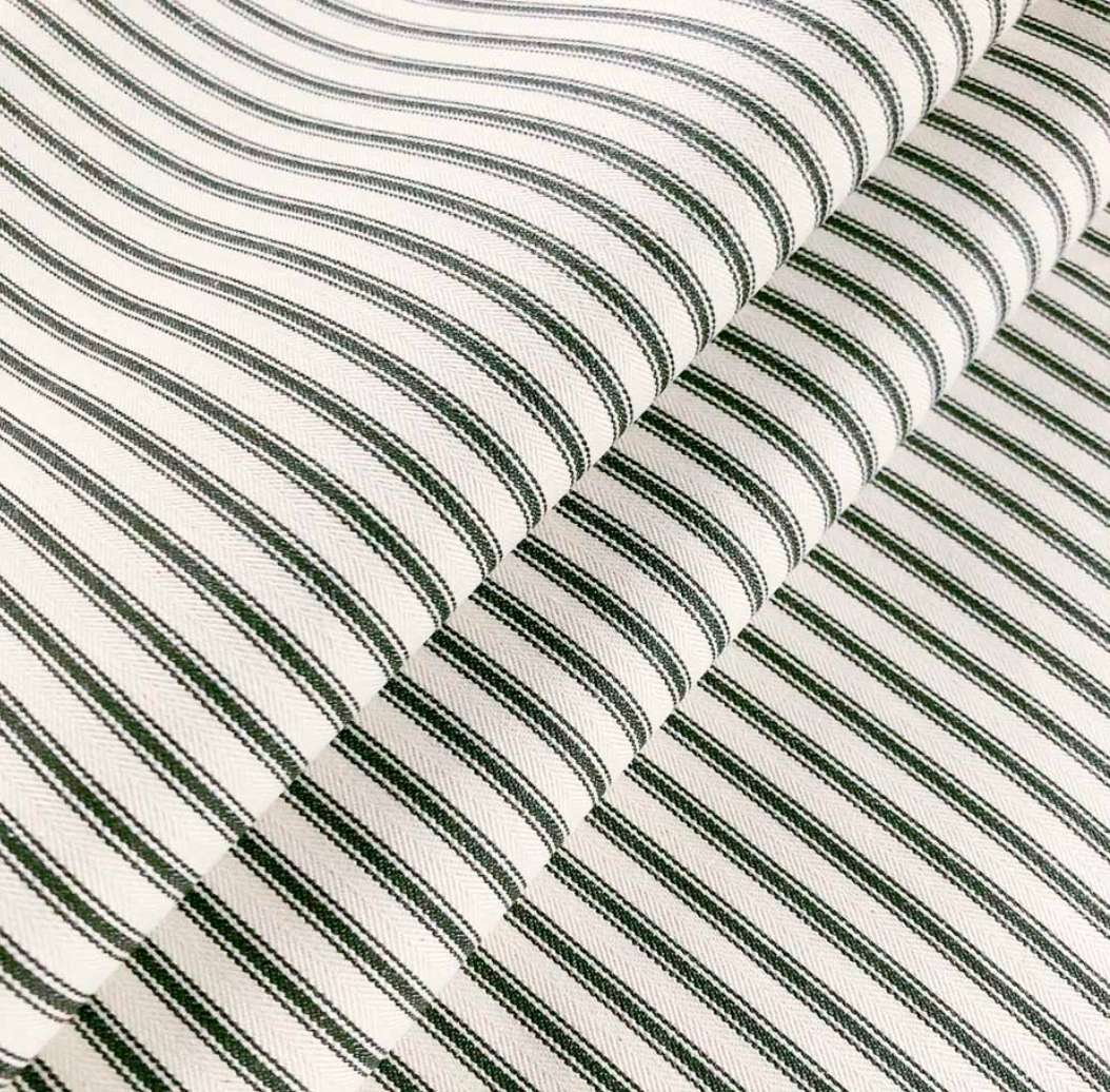 Cooshy Smoke Ticking Stripe 100% Cotton Fabric