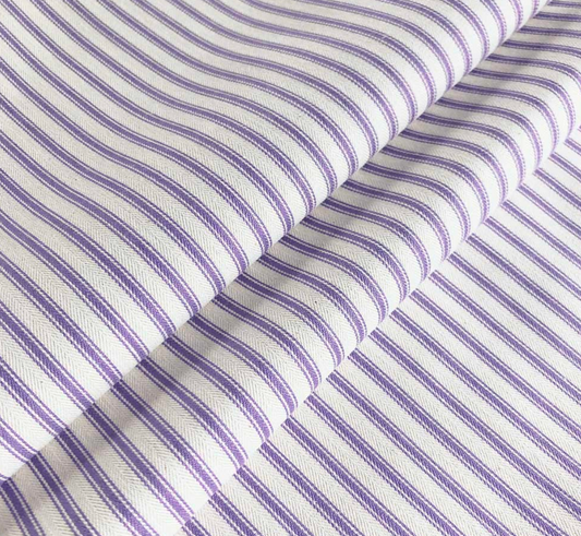 Violet - Ticking Stripe 1 by Ian Mankin 100% Cotton - Fabric, Curtains, Roman Blinds