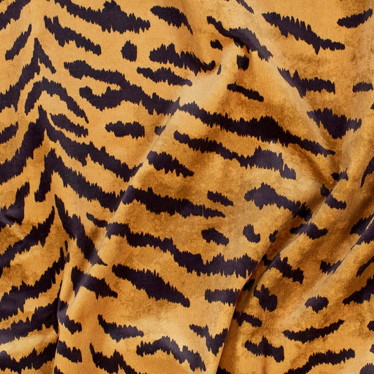 Taupe - Tigre Velvet by House of Hackney - Fabric, Curtains, Roman Blinds