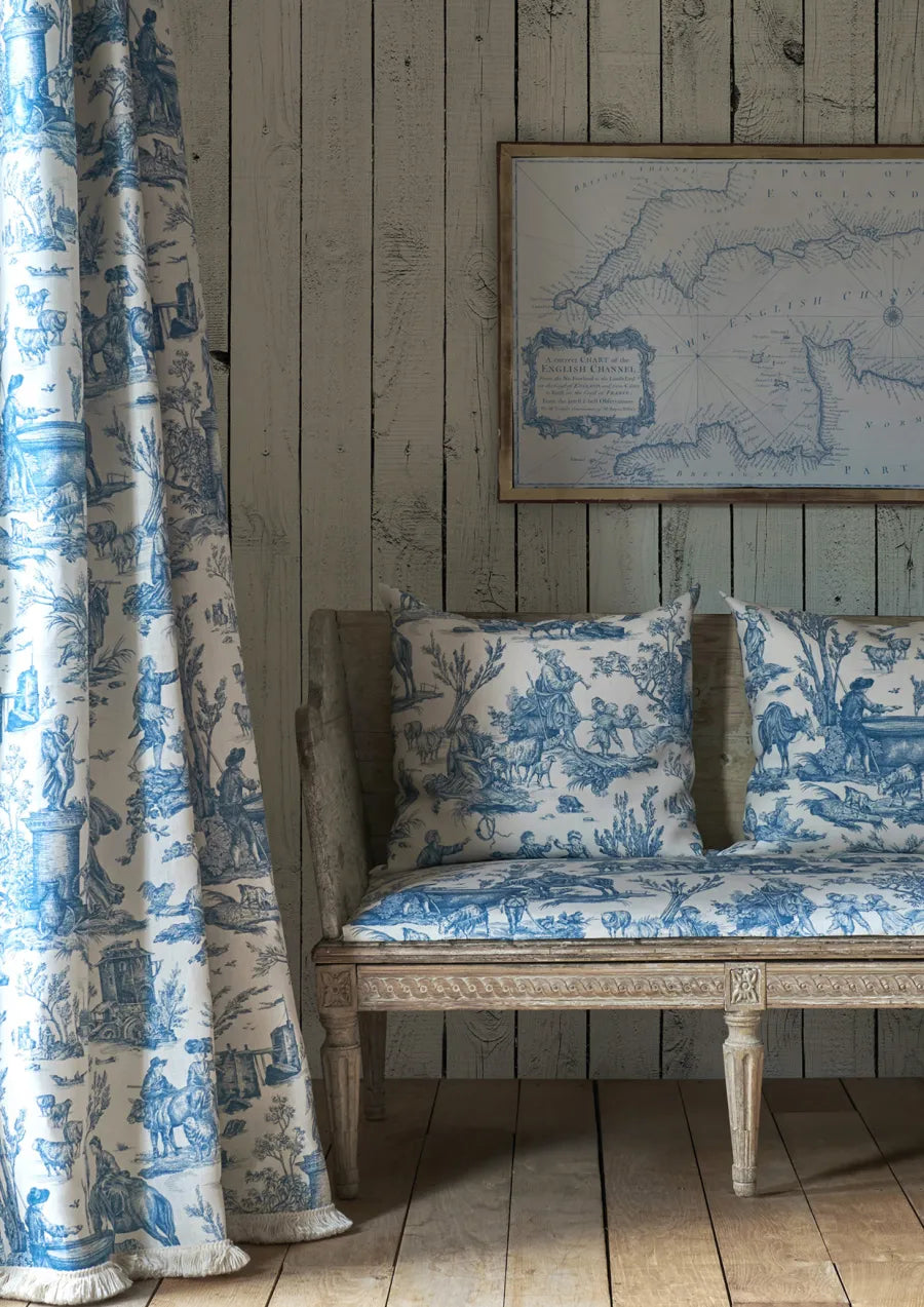 Lewis & Wood Toile Baptiste Ciel Made to Measure Curtains – lifestyle photograph