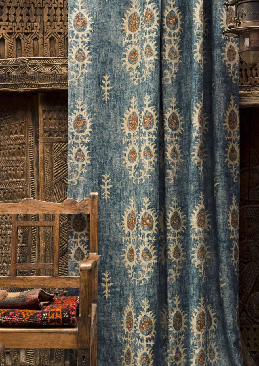 Lewis & Wood Tribal Masai Blue Made to Measure Roman Blinds – lifestyle photograph