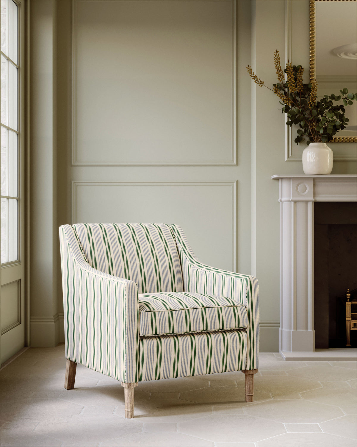James Hare Aura Stripe Blue Green Made to Measure Curtains