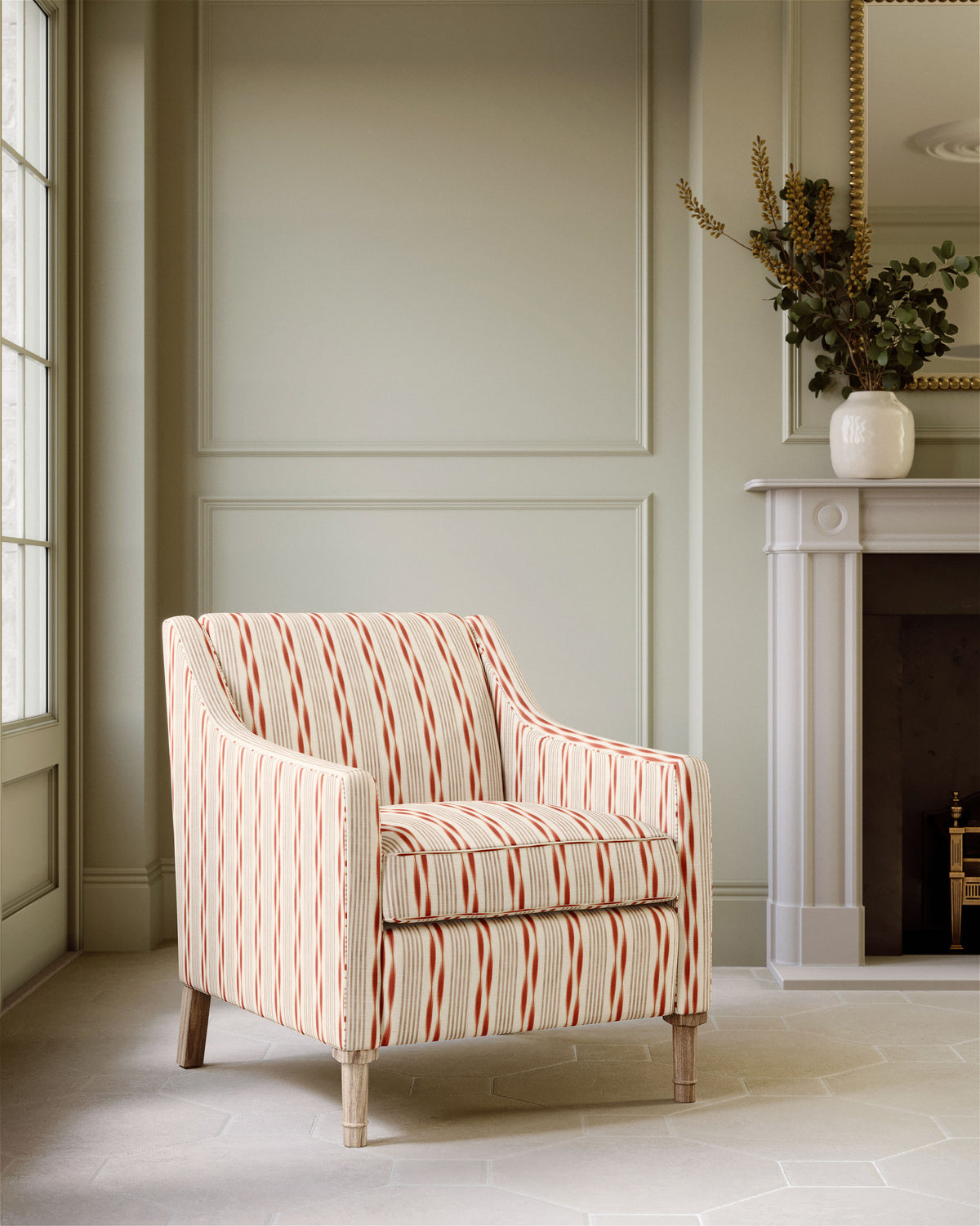 James Hare Aura Stripe Coral Pink Made to Measure Roman Blinds