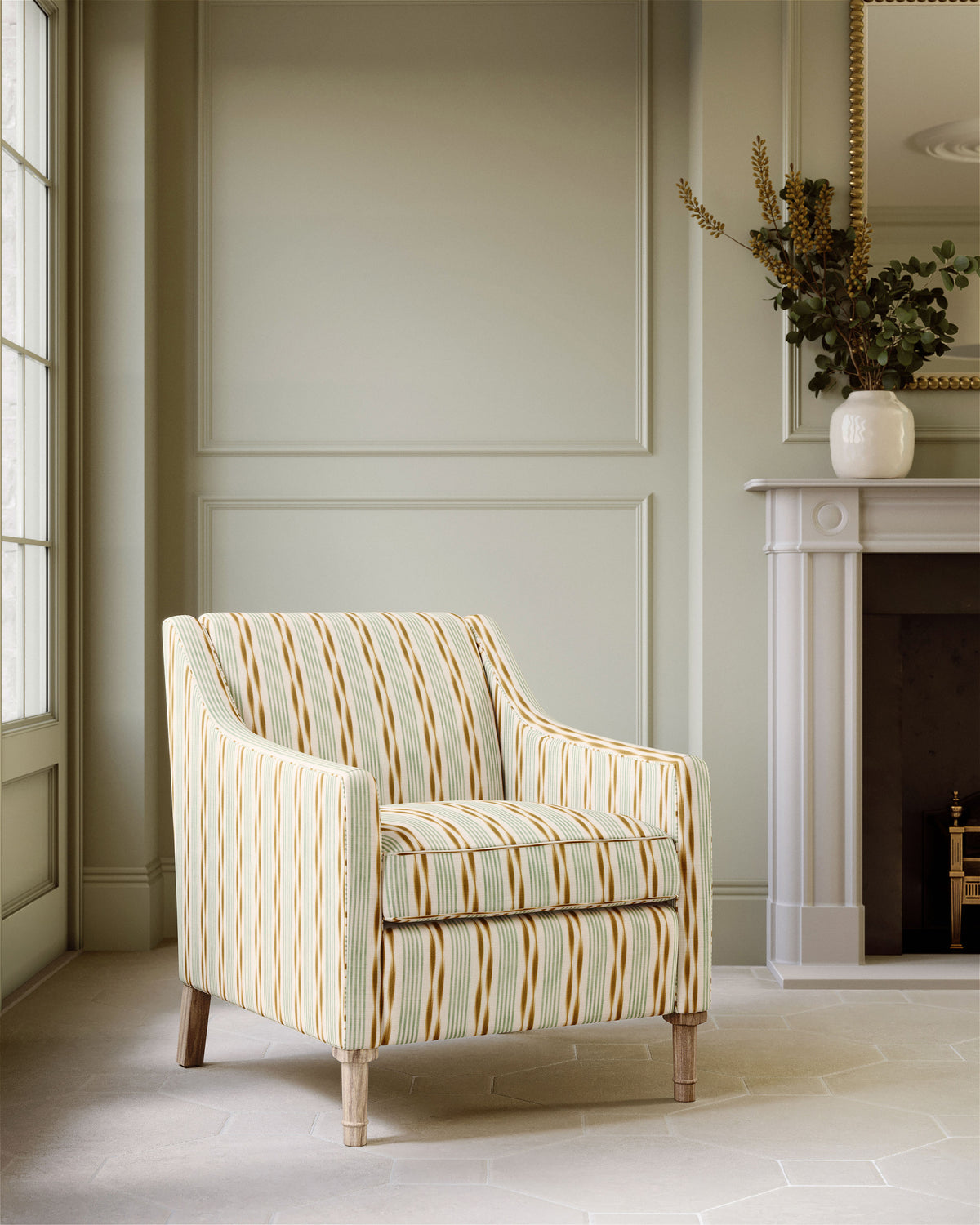 James Hare Aura Stripe Golden Alfresco Made to Measure Curtains
