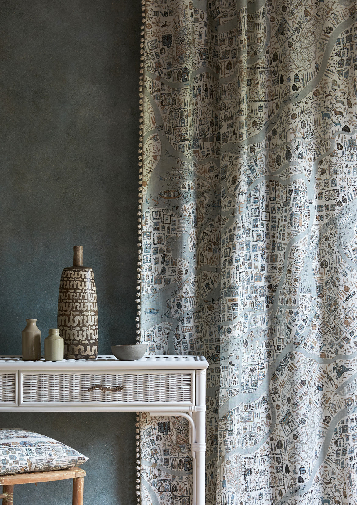 Lewis & Wood Utopia Aqua Vita Made to Measure Roman Blinds – lifestyle photograph