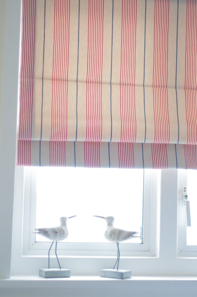 Peony - Vintage Stripe Fabric Ian Mankin 100% Cotton blind