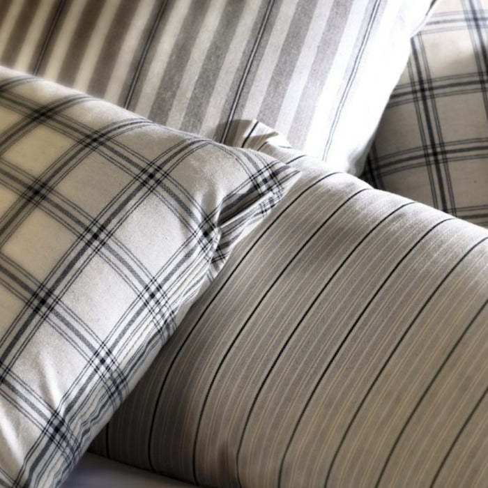 Black - Vintage Stripe 4 Fabric Ian Mankin 100% Cotton cushion
