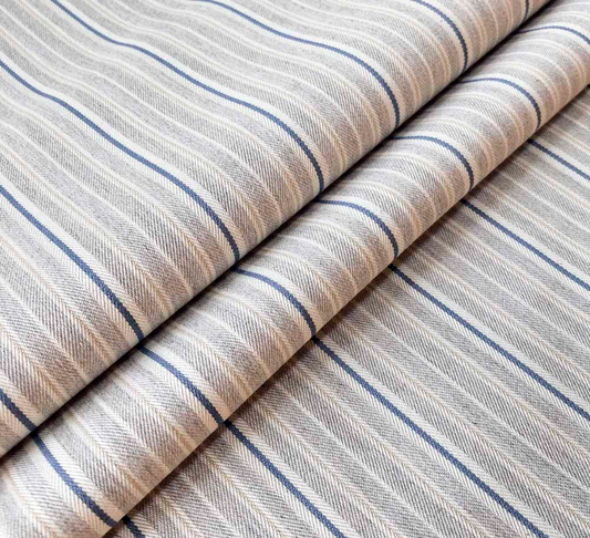 Airforce - Vintage Stripe 4 Fabric Ian Mankin 100% Cotton