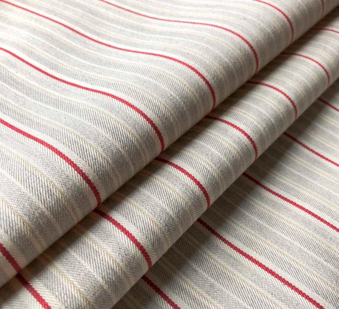 Peony - Vintage Stripe 4 Fabric Ian Mankin 100% Cotton