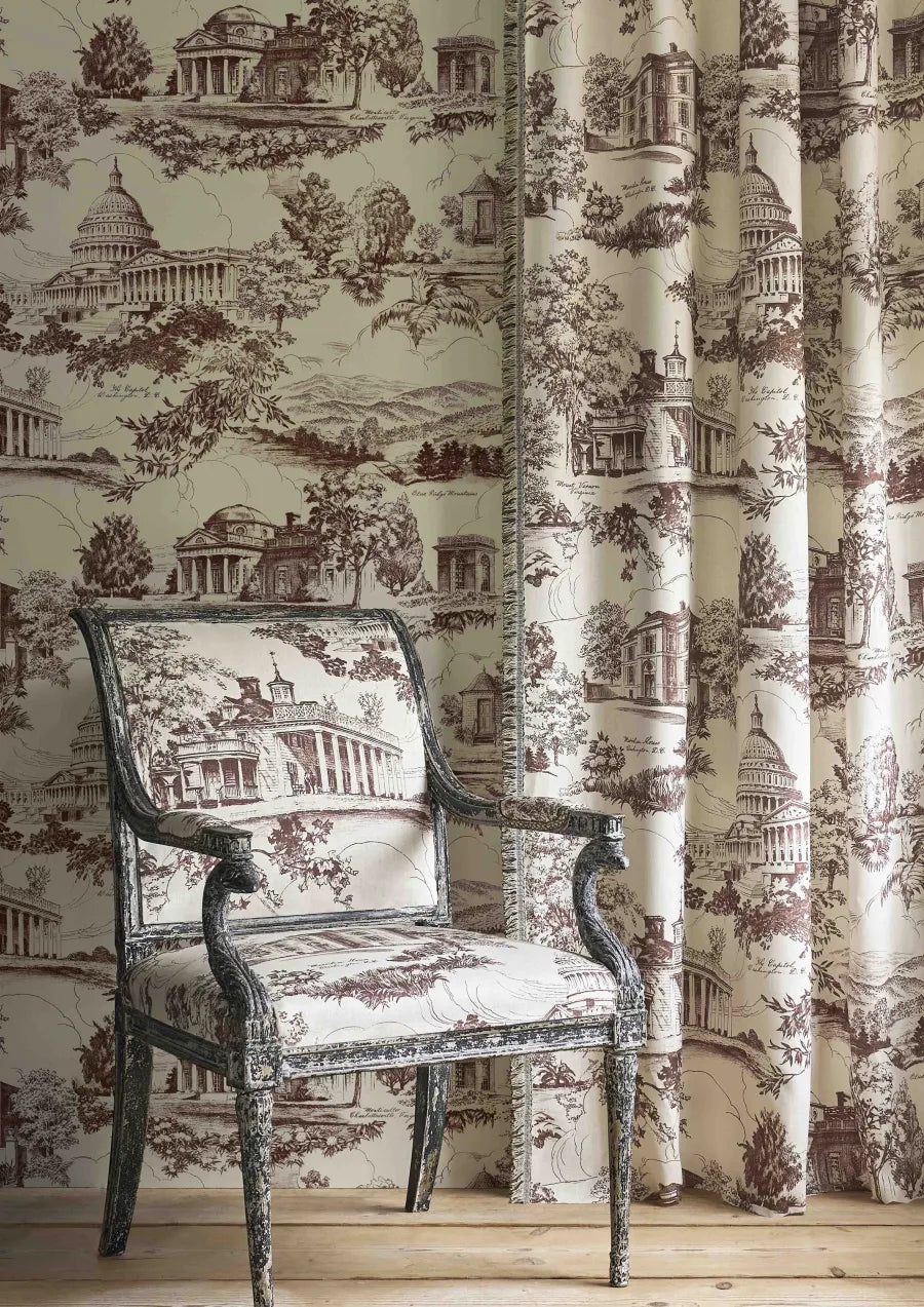 Lewis & Wood Washington Toile Library Made to Measure Curtains – lifestyle photograph