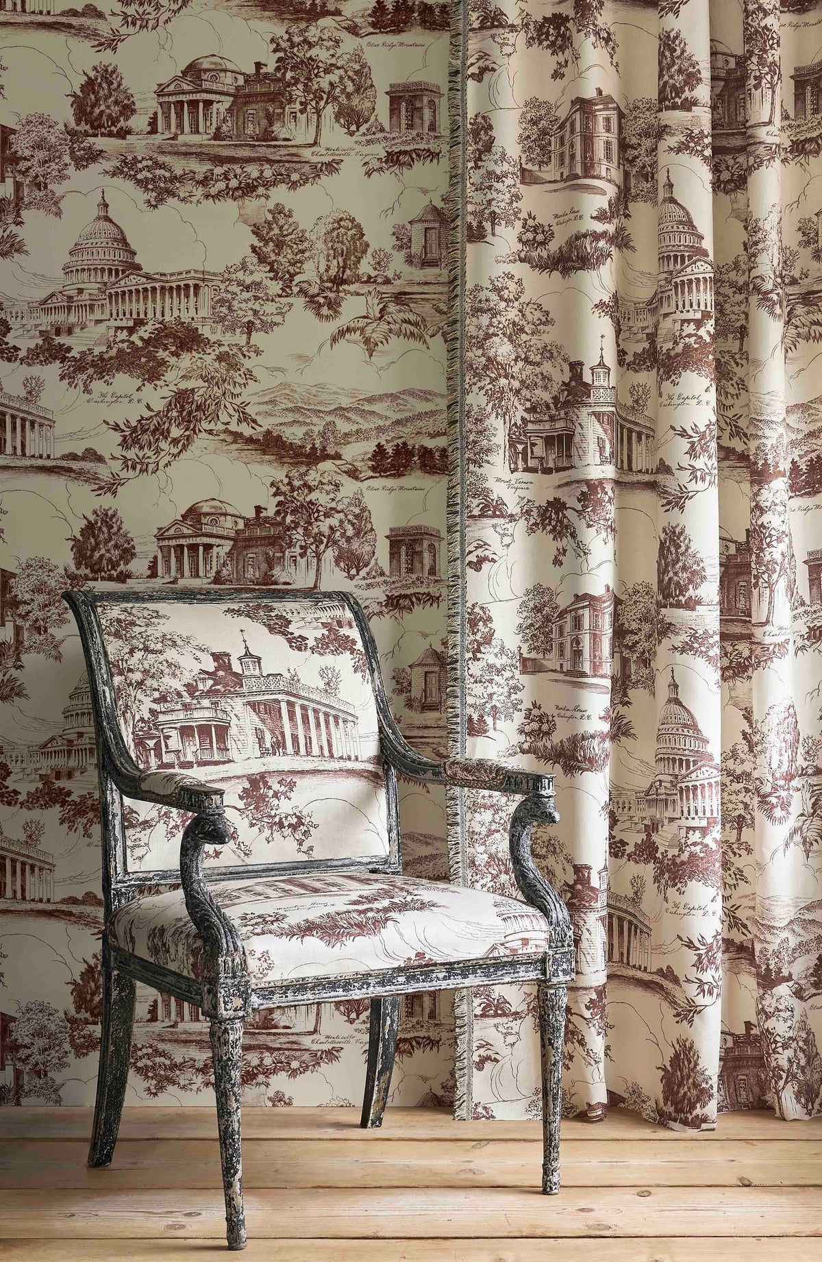 Lewis & Wood Washington Toile Library Made to Measure Roman Blinds – lifestyle photograph