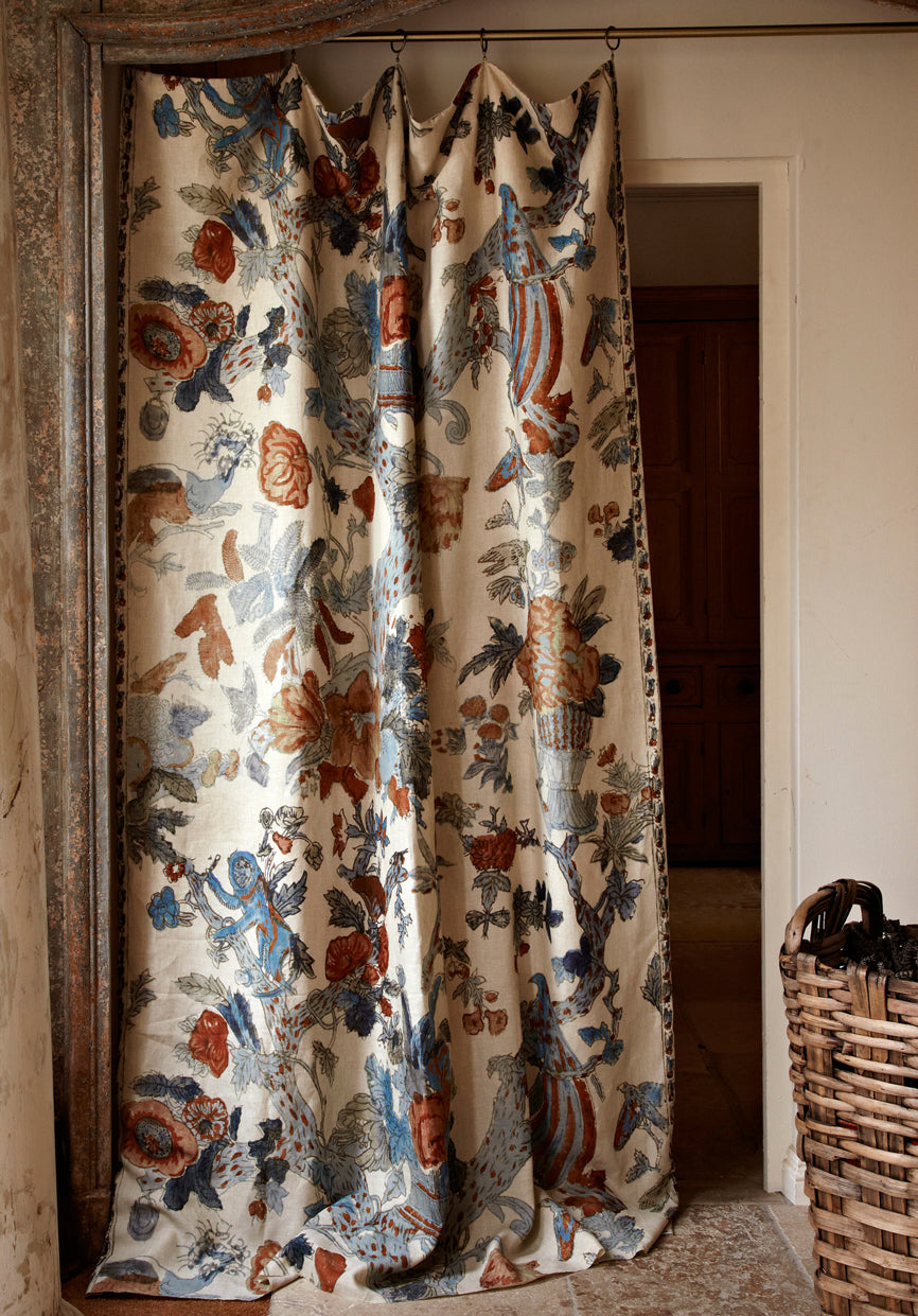 Lewis & Wood Wild Thing Copper Cobalt Made to Measure Curtains – lifestyle photograph
