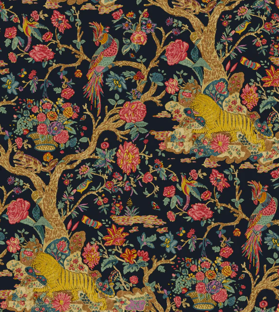 Midnight - Wild Life Fabric Linwood 100% Cotton Velvet 